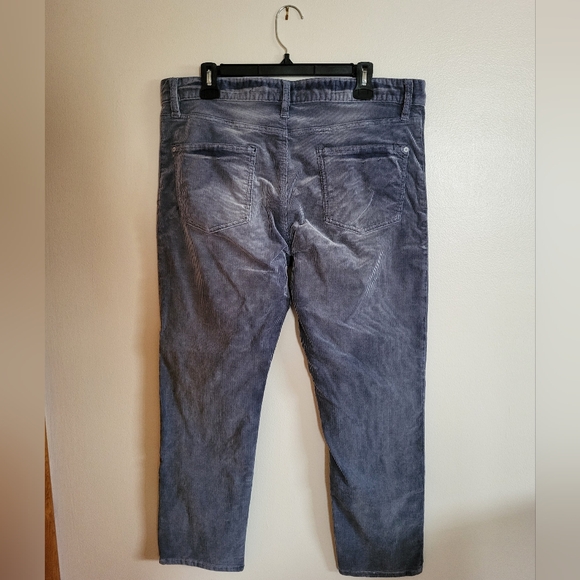 Pilcro Anthropologie Slim Boyfriend Corduroy Pants Blue-Gray Size 32 - Picture 5 of 9